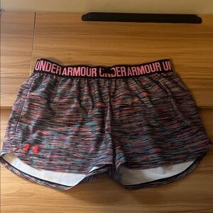 Under Armour Women's Pink and Gray Athletic Shorts